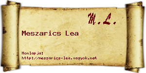 Meszarics Lea névjegykártya